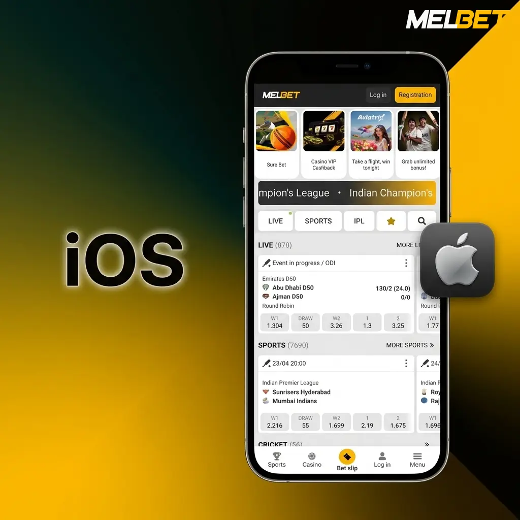 Melbet iOS app download steps for iPhone and iPad running iOS 12.0 or later via the App Store