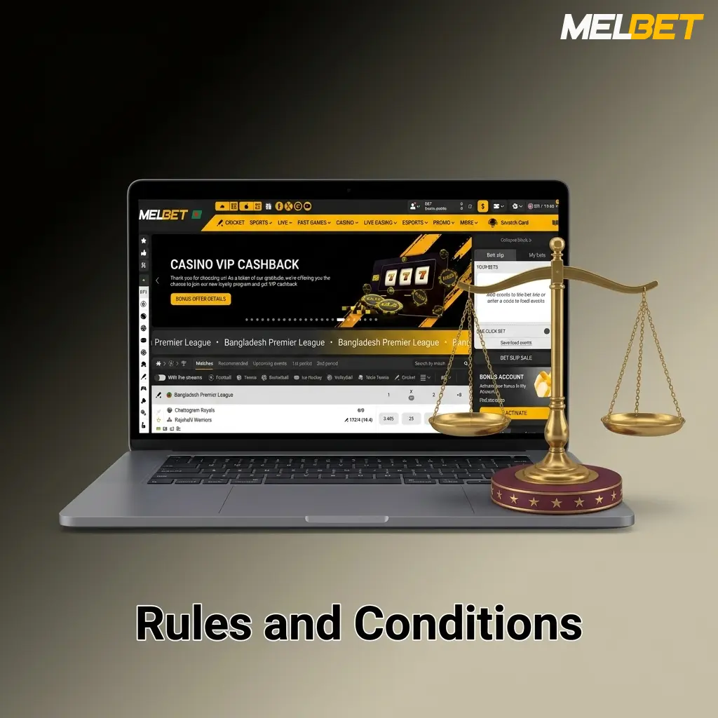 Melbet Bangladesh Terms and Conditions rules for account use, betting activity, bonus eligibility, and withdrawals